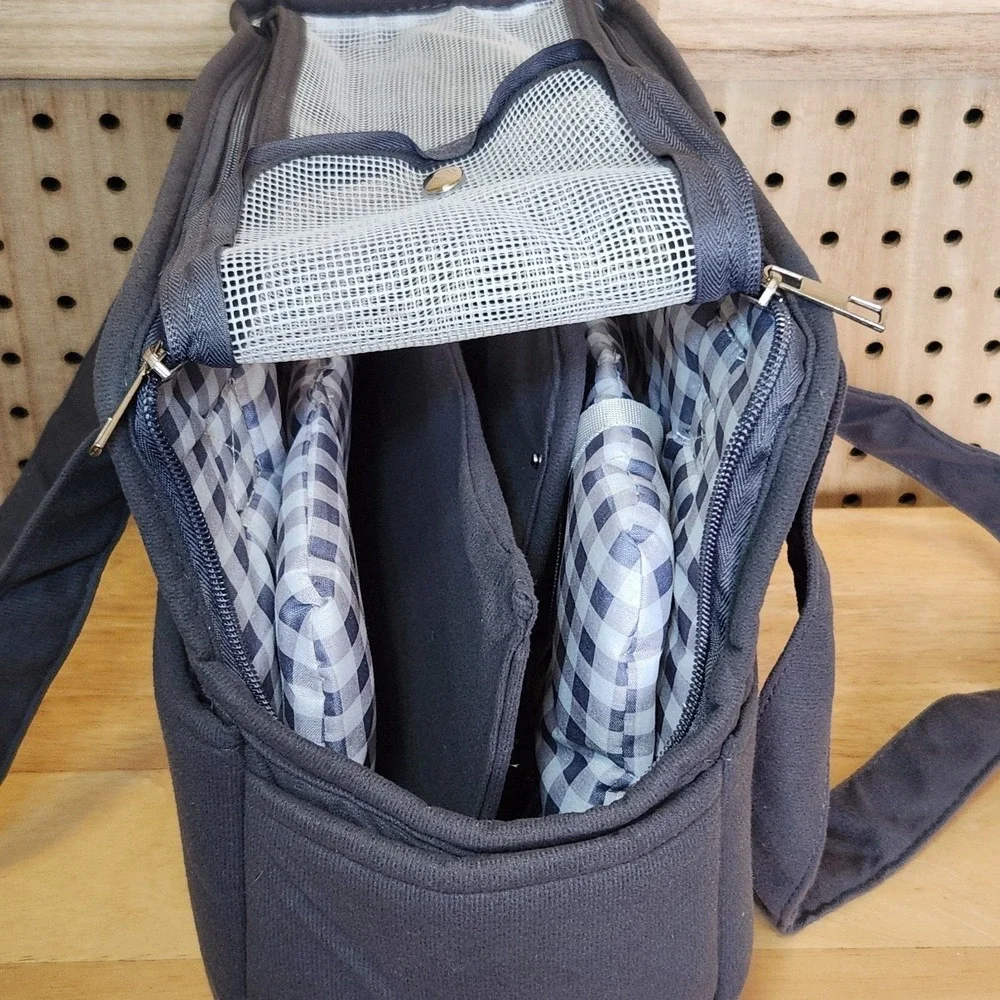 Pet Carrier Bag Dog Cat‎ Kitten Puppy Transport Mesh Padded Strap Handles Gray